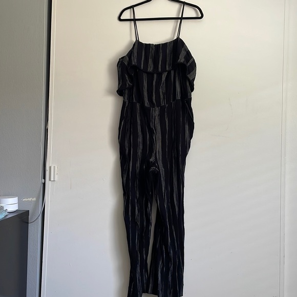 a new day Pants - Black jumpsuit with pin stripes